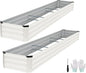 Galvanized Raised Garden Bed Outdoor | Metal Raised Garden Bed for Gardening 2Pack | Large Planter Box for Vegetables Flowers Fruits | Easy Assembly & Safety Design Flower Beds 12x2x1ft White