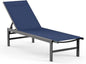 Outdoor Lounge Chair for Pool, Aluminum Chaise Lounge Chairs with 5-Position Recliner, Patio Lounge Chair for Backyard, Poolside, Deck, Lawn (Navyblue)