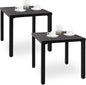 PHI VILLA Outdoor Patio Side Table Set of 2, 19" Small Black Metal Square End Table, Outside Coffee Bistro Table for Porch, Deck, Balcony, Indoor