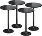 Flamaker Round Bistro Pub Table Modern Style Metal Base MDF Top Cocktail Bar Table Counter Bar Height for Pub, Dining Room, Party (4, Full Black)