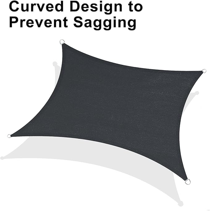LOVE STORY Custom Size 4'x10' Graphite Grey Sun Shade Sail Rectangle UV Block Canopy Patio Sail Sunshades Fabric for Outdoor Garden Carport (We Make Custom Size)