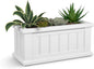 Mayne Cape Cod Rectangle Planter - White - 24in L x 11in W x 11in D - Polyethylene - Built-in Water Reservoir (4839-W)