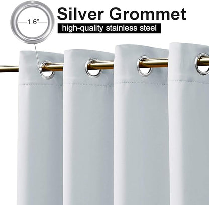NICETOWN Waterproof Outdoor Curtain for Patio Privacy Protection, Thermal Insulated Top and Bottom Rustproof Grommets, Wind Resistant Drape for Pergola/Porch, Winter White, 1 Panel, W52 x L120 inches