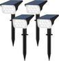 T-SUNUS Christmas Solar Spotlights White 6000K IP65 Waterproof 2-in-1 Outdoor Landscape Spot Lights Garden Light for Flag Tree Yard Driveway Porch Walkway Patio Statue Graveyard Halloween 4 Pack