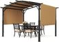 VEVOR 10 x 10 ft Outdoor Pergola, Arched Top Metal Pergola, Retractable Pergola with Sun Shade Canopy, Large Patio Shelter Pavilion, Heavy Duty Garden Pergola for Deck Backyard Porch Poolside