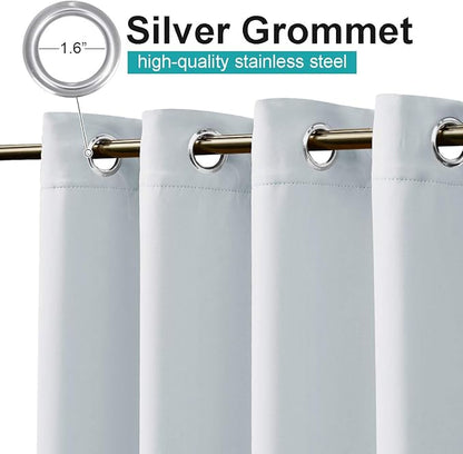 NICETOWN 2 Panels Waterproof Outdoor Curtains for Patio, Thermal Insulated Grommet Light Blocking Outdoor Blinds Room Darkening for Porch/Yard/Sliding Glass Door, W84 x L95, Greyish White