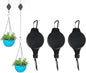 3Pack Retractable Plant Hanger Pulley System with Adjustable Rope Clips-Heavy-Duty for Indoor & Sheltered Outdoor Use(Max 15kg)