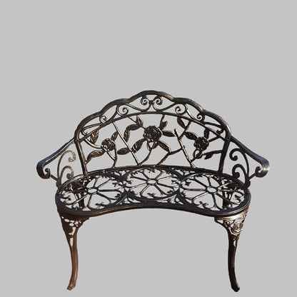 KAILI Garden Bench, Metal Aluminum Rose, Suitable for Garden Porch Park Front Porch Balcony Outdoor (Bronzed)