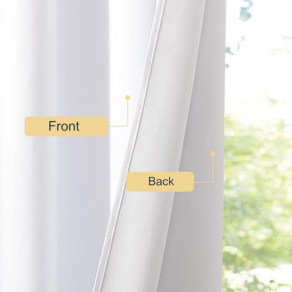 NICETOWN 100% Blackout Sliding Door Curtain for Bedroom, Grommet Thermal Insulated Extra Wide Solid Window Curtain & Drape for Patio Door/Living Room (1 Panel, Pure White, W80 x L90)