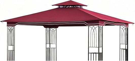 SCOCANOPY Replacement Gazebo Canopy for 10 x 12 Regency II Patio Gazebo Model L-GZ798PST,A101004104,A101004105,(Burgundy)