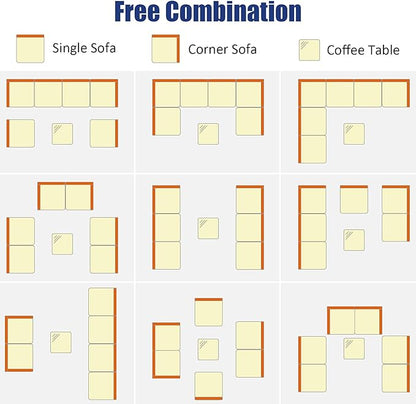 Tangkula 7 Pieces Wicker Patio Furniture Set, All-Weather Outdoor Rattan Sectional Sofa Set with Cushions & Tempered Glass Coffee Table, Outside Sofa Set for Garden, Lawn, Deck, Backyard (Navy)