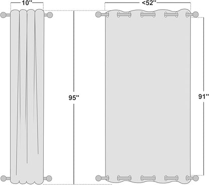NICETOWN 2 Panels Weighted Blackout Curtains for Patio Waterproof & Windproof, Thermal Insulated Top and Bottom Rustproof Grommets Light Block Outdoor Drape for Pool, Biscotti Beige, W52 by L95