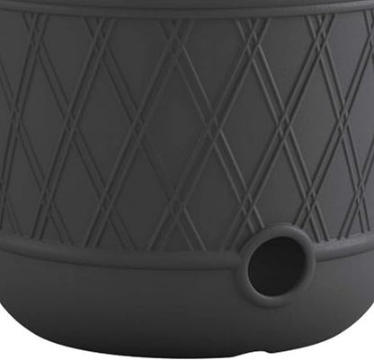 Suncast Lattice Hose Pot for Outdoor Garden Storage, Peppercorn - Holds 300 ft Expandable or 50 ft Standard 5/8" Vinyl Hoses, Resin Hideaway Organizer with Drainage and Water Supply Port