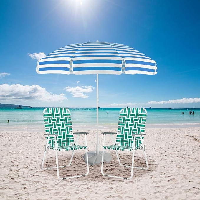 Folding Chairs for Lawn and Camping, Green Metal Frame with Breathable Web