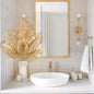 Artificial Palm Greenery Stems, Gold Silk Tropical Leaves, 6-Piece Set