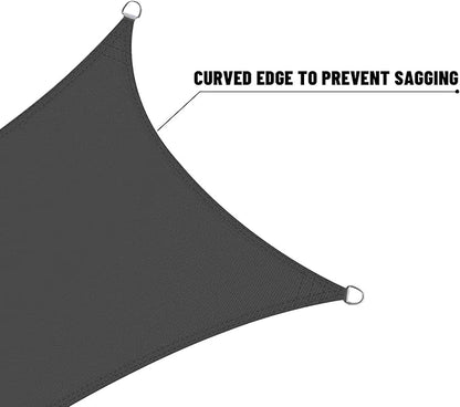 LOVE STORY Waterproof 12' x 12' x 12' Triangle Dark Grey Sun Shade Sail Cannoy UV Resistant for Outdoor Patio Garden Backyard (We Make Custom Size)
