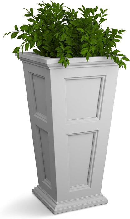 Mayne Fairfield 34-Inch Tall Planter – Weather-Resistant Self-Watering Indoor/Outdoor Garden Pot for Flowers, Patio, Porch, and Entryway, Durable Design