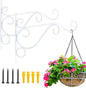 KABB Hanging Plant Bracket, 2 Pcs 10 Inch Iron Decorative Wall Planter Hanger Hooks for Hanging Plants Flower Baskets Wind Chimes Bird Feeders, Indoor Outdoor Rustic Home Decor, White