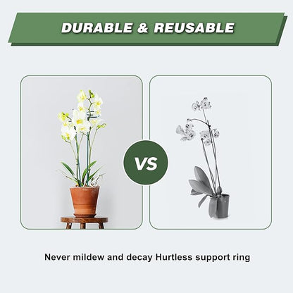 Joyhalo 20 Pack Plant Support Stakes 24 Inch, Plant Stakes, Flower Stakes with 24 Twist Ties, Garden Sticks for Plants Iris, Dahlia, Gladiolus, Amaryllis, Rose, Sunflower, Tomato, Sapling Etc