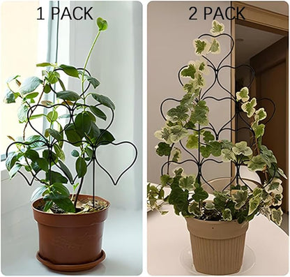 Plant Trellis for Climbing Plants Indoor Outdoor, Trlzey 3 Pack Stackable Metal Trellis - Small Garden Trellis for Potted Plants, Vine Support for Ivy, Flowers, DIY Home Deco