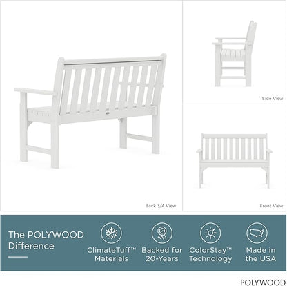 POLYWOOD GNB48WH Vineyard 48" Bench, White