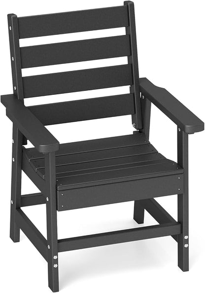 GREENVINES Outdoor Dining Chair | HDPE | Patio Chairs | All-Weather | Black