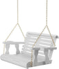 Amish Casual 3 Foot Roll Back Porch Swing with Cup Holders in Semi-Solid White Stain - Amish Made in The USA from Treated Pine Heavy Duty 700 Lb. Weight Capacity