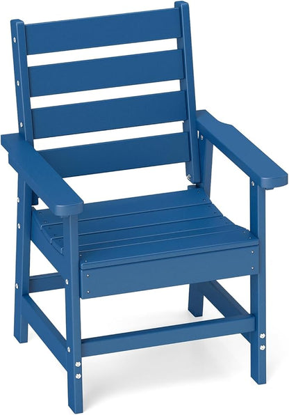 GREENVINES Outdoor Dining Chair | HDPE | Patio Chairs | All-Weather | Blue