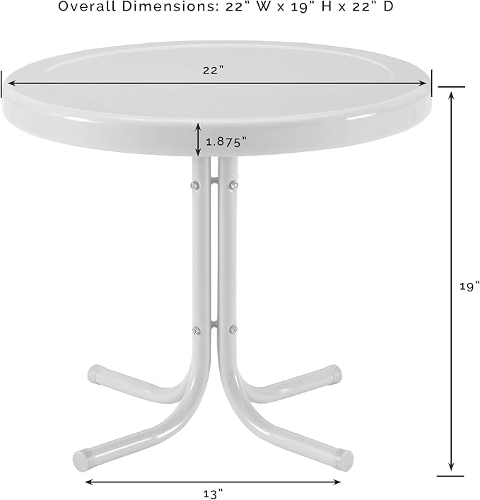 Crosley Furniture Griffith Weather Resistant Retro Metal Outdoor Side Table for Patio, Deck, Porch, Tangerine