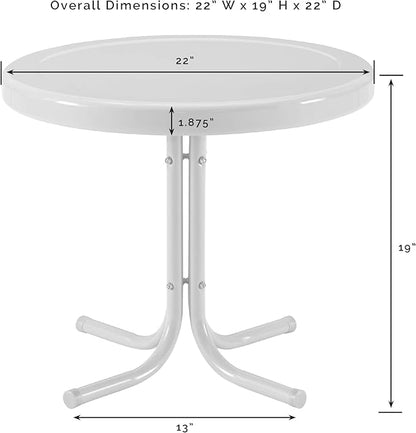 Crosley Furniture Griffith Weather Resistant Retro Metal Outdoor Side Table for Patio, Deck, Porch, Tangerine