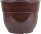 Garden Elements Indoor/Outdoor Glazed Brushed Happy Plastic Planter, Large, Dark Brown, 15"