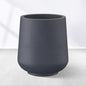 Kante 15.3" Dia Round Concrete Planter, Outdoor Indoor Large Plant Pots Containers with Drainage Hole and Rubber Plug for Home Garden Patio, Dark Gray