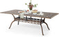 VINGLI 8-Person Outdoor Dining Table, Metal Dining Table with Umbrella Hole Cast Aluminum Patio Table, Rectangle Table Outdoor Furniture Garden Table (87”Lx42W”x28.5”H)