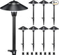 SUNVIE Low Voltage Pathway Lights Wired Path Light Outdoor 3W 12-24V 3000K Waterproof Aluminum LED Landscape Lights with Connector for Garden Walkway Yard - ETL Listed Cord, 8 Pack