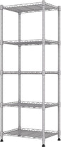 REGILLER 5-Wire Shelving Metal Storage Rack Adjustable Shelves,Standing Storage Shelf Units for Laundry Bathroom Kitchen Pantry Closet(Silver,11.8" D x 16.6" W x 53.5" H)