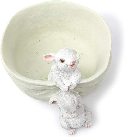 Rabbit Flower Pot Succulent Planter Garden Pots,Decorative Flower Pot,Bunny Pot Resin Containers,Animal Shaped Cartoon Planter Pots,Art Decorations(No Drainage Hole)
