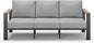 Aluminum Outdoor Patio Furniture 3 Seats, All-Weather Outdoor Patio Sofa with Washable Thick Cushion, Morden Patio Couch for Porch, Balcony, Deck, Yard, Gray