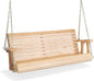 VINGLI Upgraded Patio Wooden Porch Swing for Courtyard & Garden, Heavy Duty 880 LBS Swing Chair Bench with Hanging Chains for Outdoors (Natural, 4 FT)