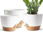Plant Pots,12+10+9 Inch Self Watering Pots with Drainage Hole for Indoor Plants Large Flower Pot, Plants Pots Indoor Outdoor,Modern White Plastic Planters for Indoor Plants