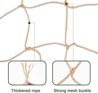 Jute Trellis Netting - Jute Netting for Garden, Heavy Duty Plant Support Netting for Climbing Plants, Cucumber, Vine, Fruits & Vegetables, Climbing Vining Plants (3.3 Ft X 16.4 Ft, 3.9 Inch Squares)