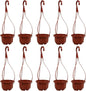 YARNOW 10 Pack Plastic Hanging Planters with Drainage Holes & Chains, 3.5 Inch Hanging Pots for Plants Indoor Balcony Garden Patio