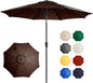 Ayge 9FT Large Outdoor Patio Umbrella Market Table Umbrella-UV Resistant, Easy Push Button Tilt and Crank, 8 Sturdy Fiberglass Ribs Heavy-Duty Pool Umbrella for Deck, Backyard,Garden,Brown
