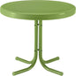 Crosley Furniture Griffith Weather Resistant Retro Metal Outdoor Side Table for Patio, Deck, Porch, Oasis Green