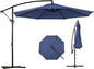 Backyard Expressions 10FT Cantilever Patio Umbrella – Outdoor Offset Hanging Umbrella with Smooth Crank, Tilt Adjustment & UV Protection – Heavy-Duty Steel Frame (Base Not Included)