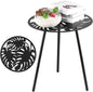 1 Pack Extra-Large Metal Outdoor Side Tables 18 Inches Outside End Table for Patio Round Accent Garden Corner Table for Small Spaces, Balcony, Porch Plant Stand Indoor