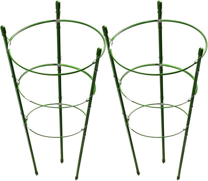 LEOBRO Tomato Cage, 2 PCS Small Plant Support Cage Rust Resistant Garden Ring Stake Plant Support for Tomato, Trellis, Climbing Plant, Flower, Plant Cages for Small Plants,17.7" H