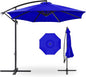 Best Choice Products 10ft Offset Cantilever Hanging Market Patio Umbrella, 8 Sturdy Ribs, Easy Adjustment - Resort Blue