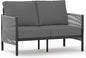 Aluminum Outdoor Patio Couch Loveseat, HDPE Rope Patio Sofa with Washable Thick Cushion, All-Weather Patio Furniture for Balcony, Yard, Gray Frame, Charcoal