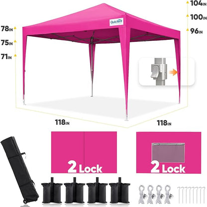 Quictent Privacy 10x10 Pop up Canopy Tent with Sidewalls and Roll-up Ventilated Windows, One Person Setup, Easy Outdoor Commercial Gazebo Shelter Enclosed Waterproof, Bonus 4 Sandbags