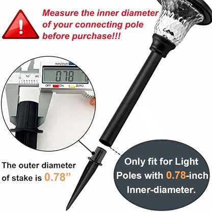 Metal Stakes Solar Lights Replacement Spike - Outdoor Ground Stake for Garden Lights Landscape Yard Pathway Patio Christmas Lamps Pole (Metal-6 Pack) - 0.78x5.36 inches